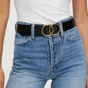 Aritzia Auxiliary Black Double Ring Jean Belt